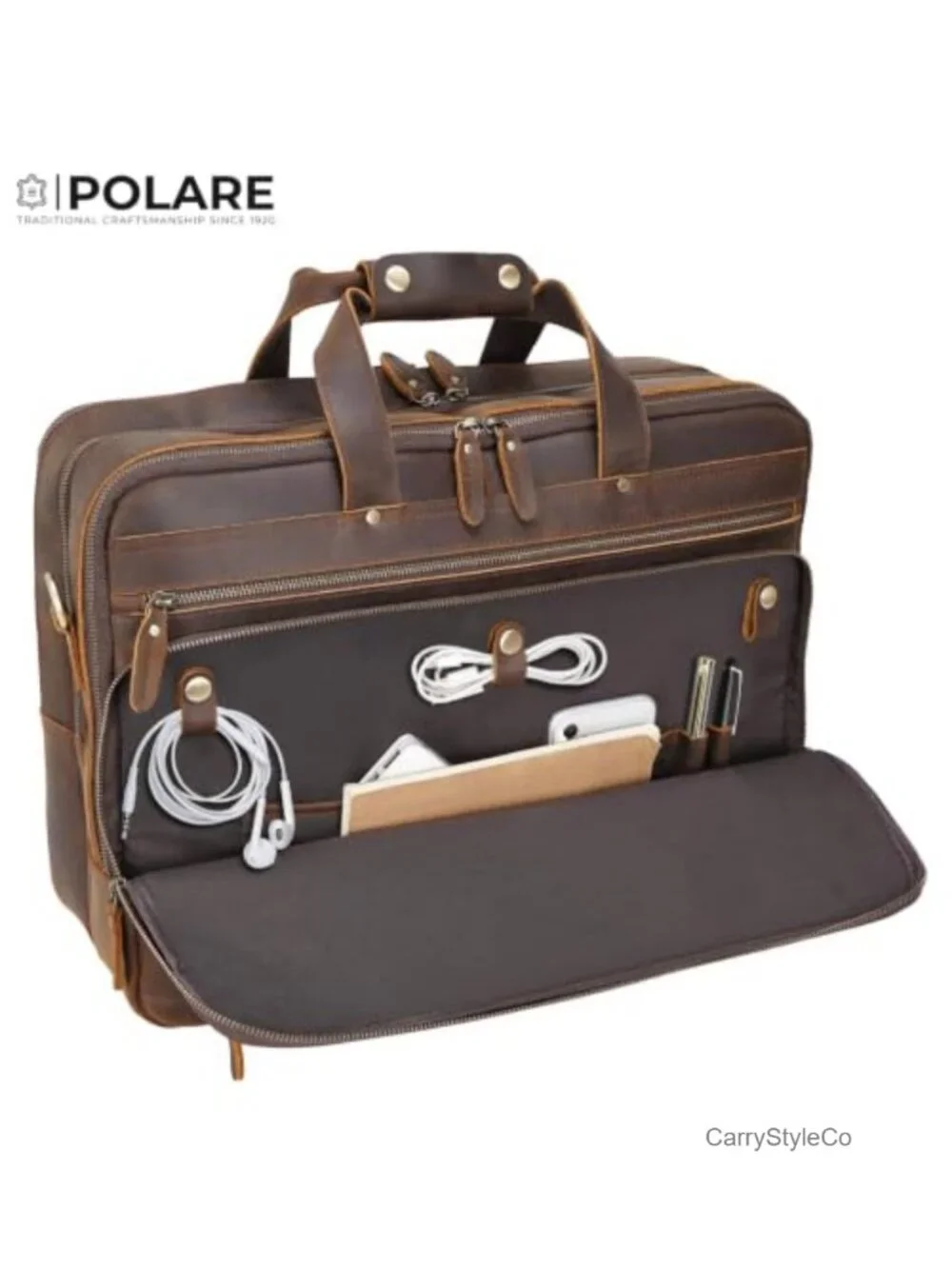 Full Grain Leather Laptop Briefcase 17.3